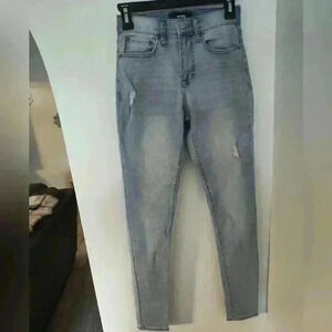 Aero Light Bleached Blue Stretch Denim High Waist Jegging Jeans Size 0 long #195